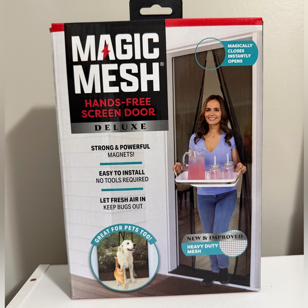 Magic Mesh Screen Door NWT Black